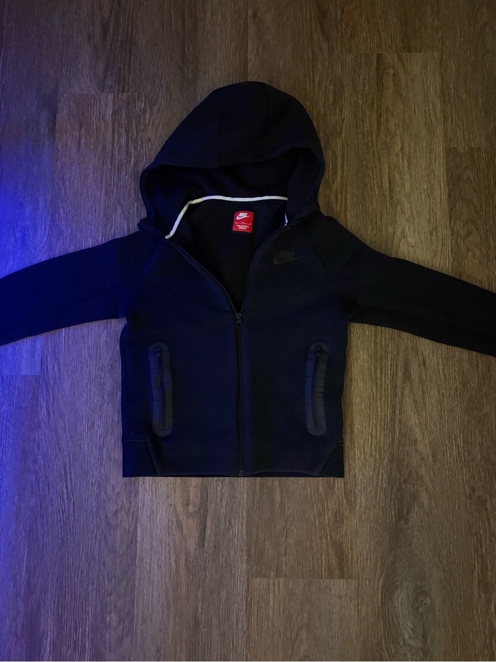Nike Black Kids Hooded Zip-Up nike tech fleece